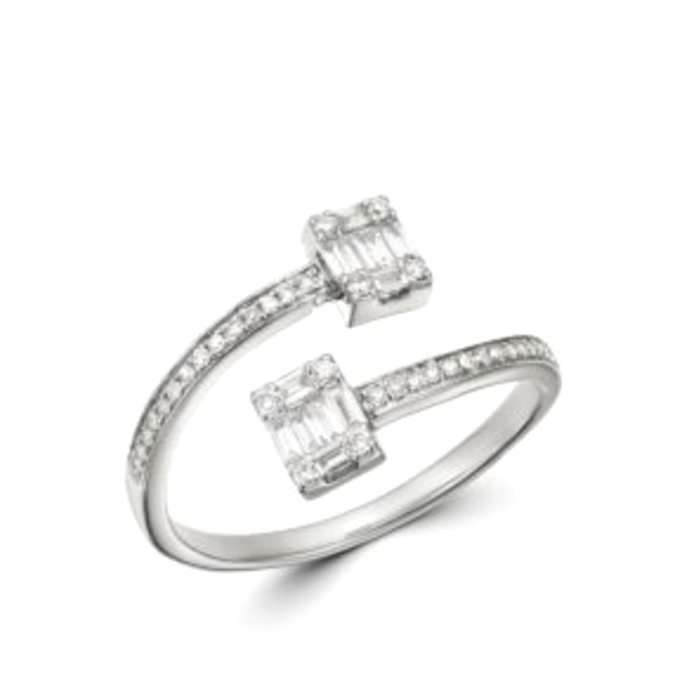 Bloomingdale's Diamond Mosaic Bypass Ring in 14K White Gold, 0.35 ct. t.w.